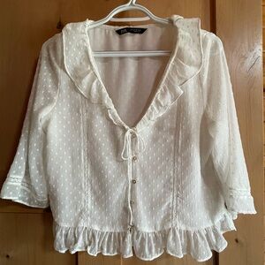 ZARA Long sleeve V-neck shirt